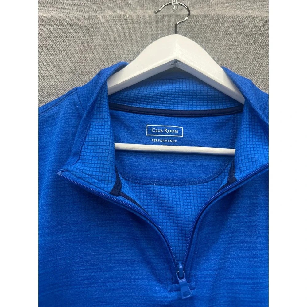 Club Room Performance Sweatshirt Mens 2XL Blue 1/4 Zip Long Sleeve Active Wear